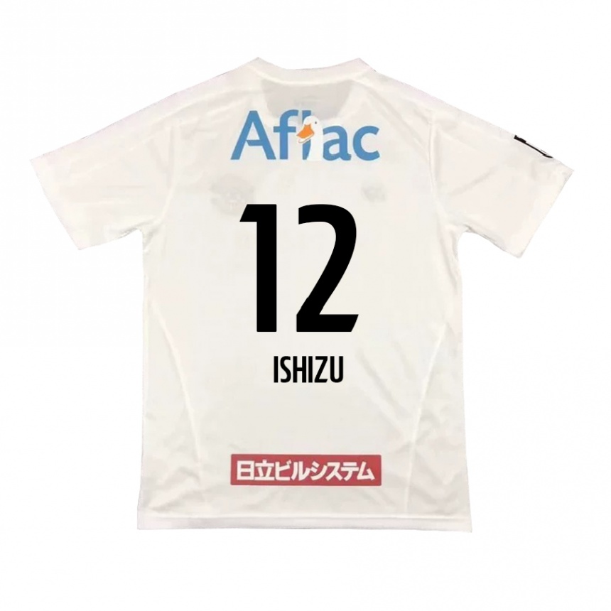 Men Football Kazuki Ishizu #12 White Black Away Jersey 2024/25 T-Shirt Uk