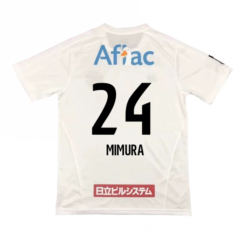 Men Football Kaname Mimura #24 White Black Away Jersey 2024/25 T-Shirt Uk