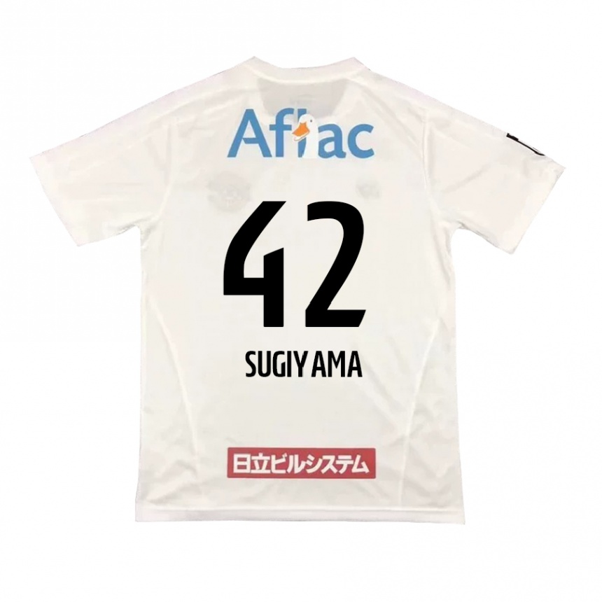 Men Football Shunnosuke Sugiyama #42 White Black Away Jersey 2024/25 T-Shirt Uk