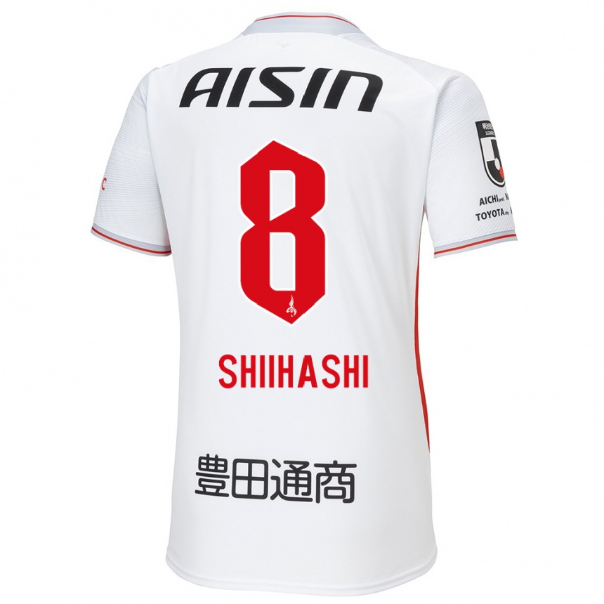 Men Football Keiya Shiihashi #8 White Yellow Red Away Jersey 2024/25 T-Shirt Uk