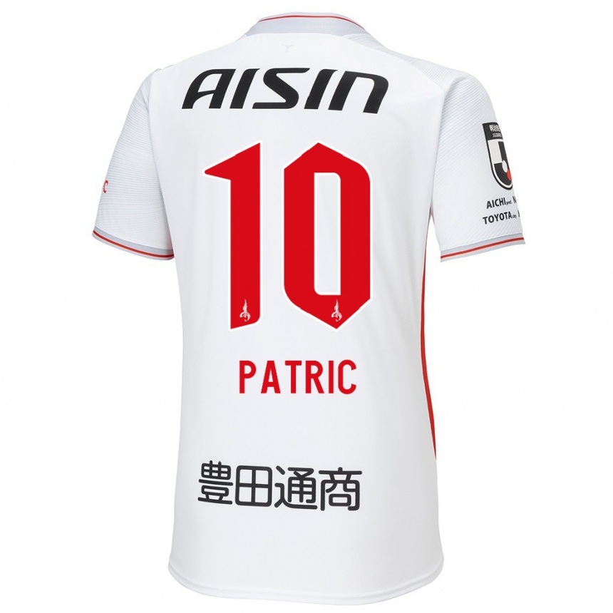 Men Football Patric #10 White Yellow Red Away Jersey 2024/25 T-Shirt Uk