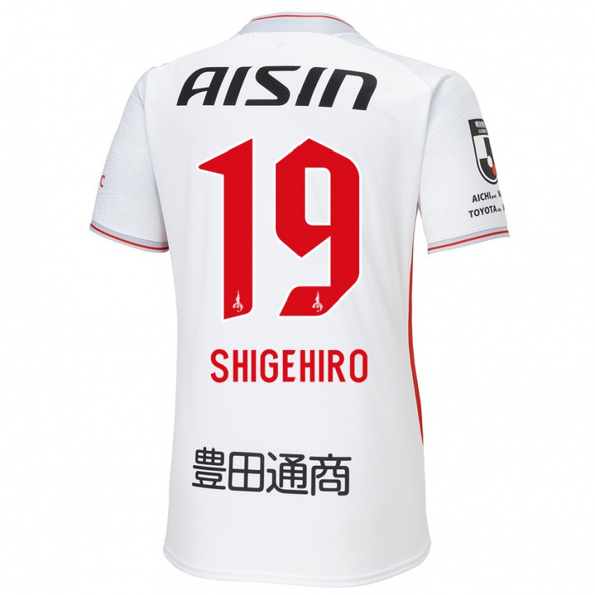 Men Football Takuya Shigehiro #19 White Yellow Red Away Jersey 2024/25 T-Shirt Uk