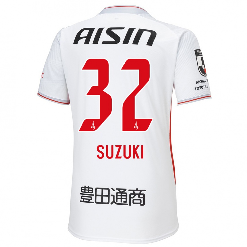 Men Football Haruto Suzuki #32 White Yellow Red Away Jersey 2024/25 T-Shirt Uk