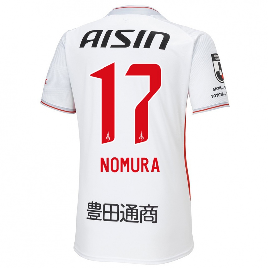 Men Football Yuto Nomura #17 White Yellow Red Away Jersey 2024/25 T-Shirt Uk