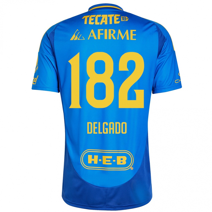 Men Football Arturo Delgado #182 Blue Yellow Away Jersey 2024/25 T-Shirt Uk