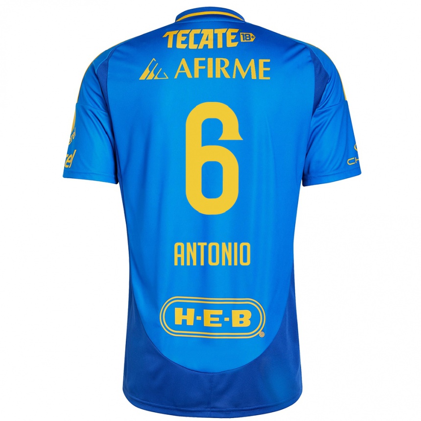 Men Football Nancy Antonio #6 Blue Yellow Away Jersey 2024/25 T-Shirt Uk