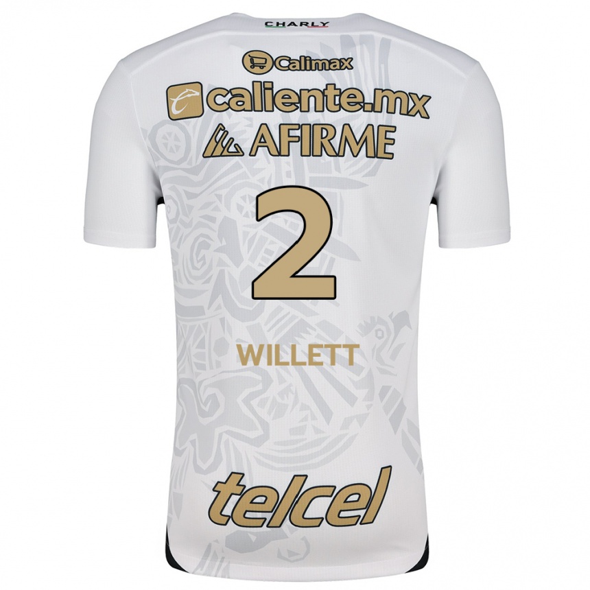 Men Football Adyson Willett #2 White Black Away Jersey 2024/25 T-Shirt Uk