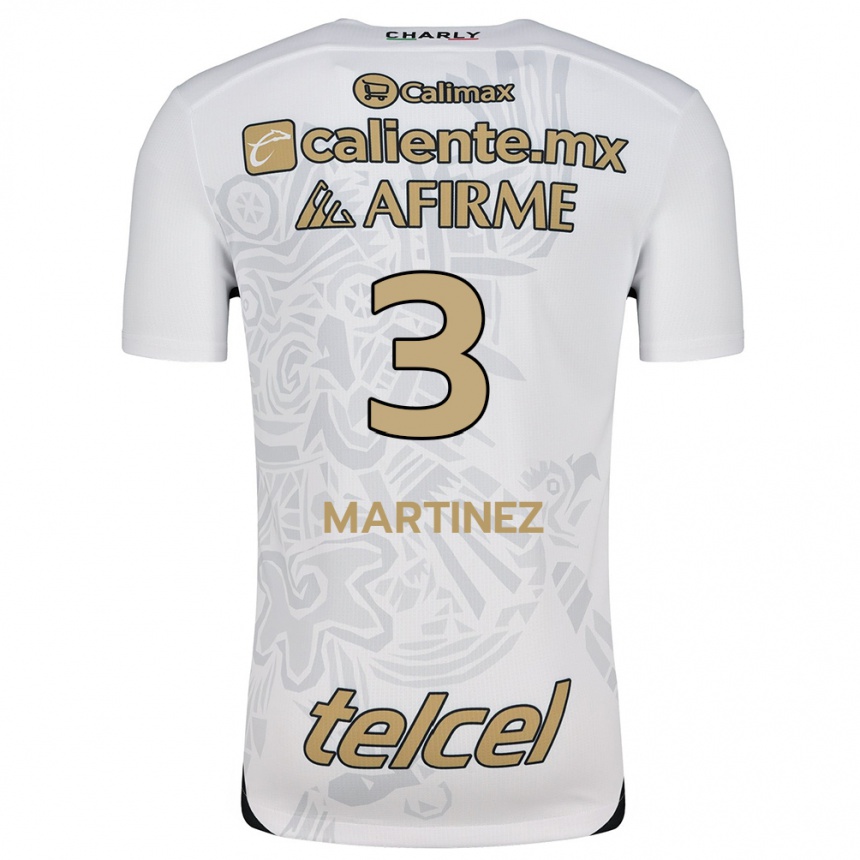 Men Football Nathaly Martínez #3 White Black Away Jersey 2024/25 T-Shirt Uk