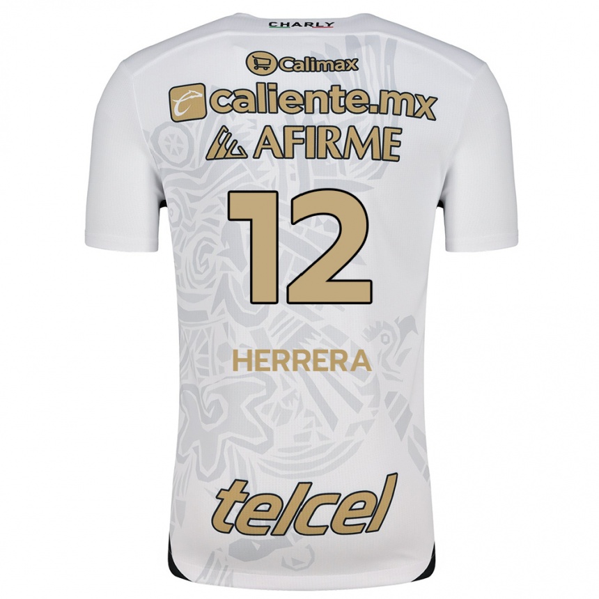 Men Football Melissa Herrera #12 White Black Away Jersey 2024/25 T-Shirt Uk