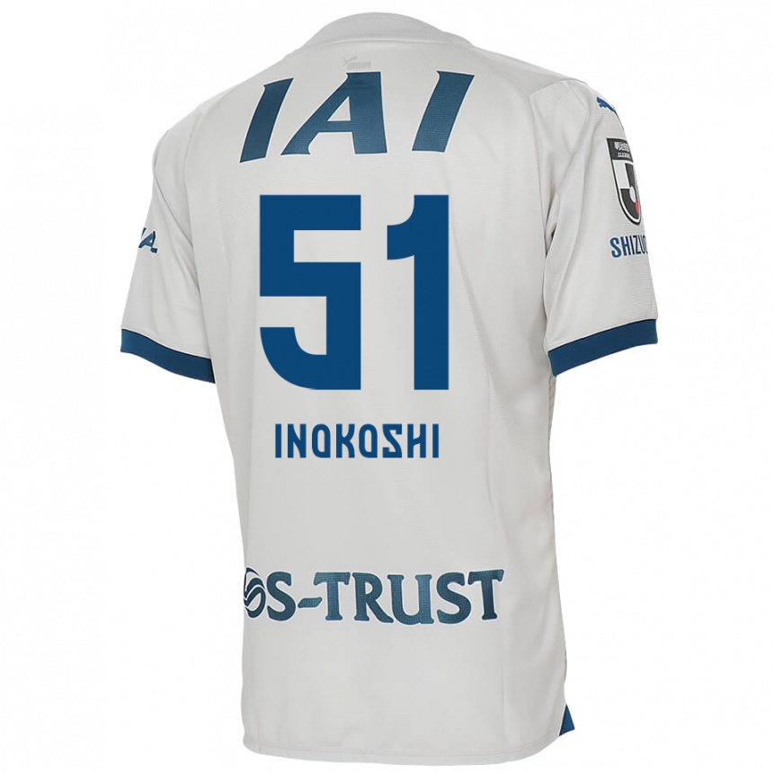 Men Football Yui Inokoshi #51 White Blue Away Jersey 2024/25 T-Shirt Uk