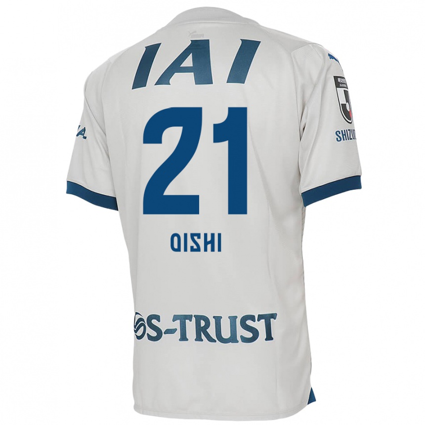 Men Football Kaede Oishi #21 White Blue Away Jersey 2024/25 T-Shirt Uk