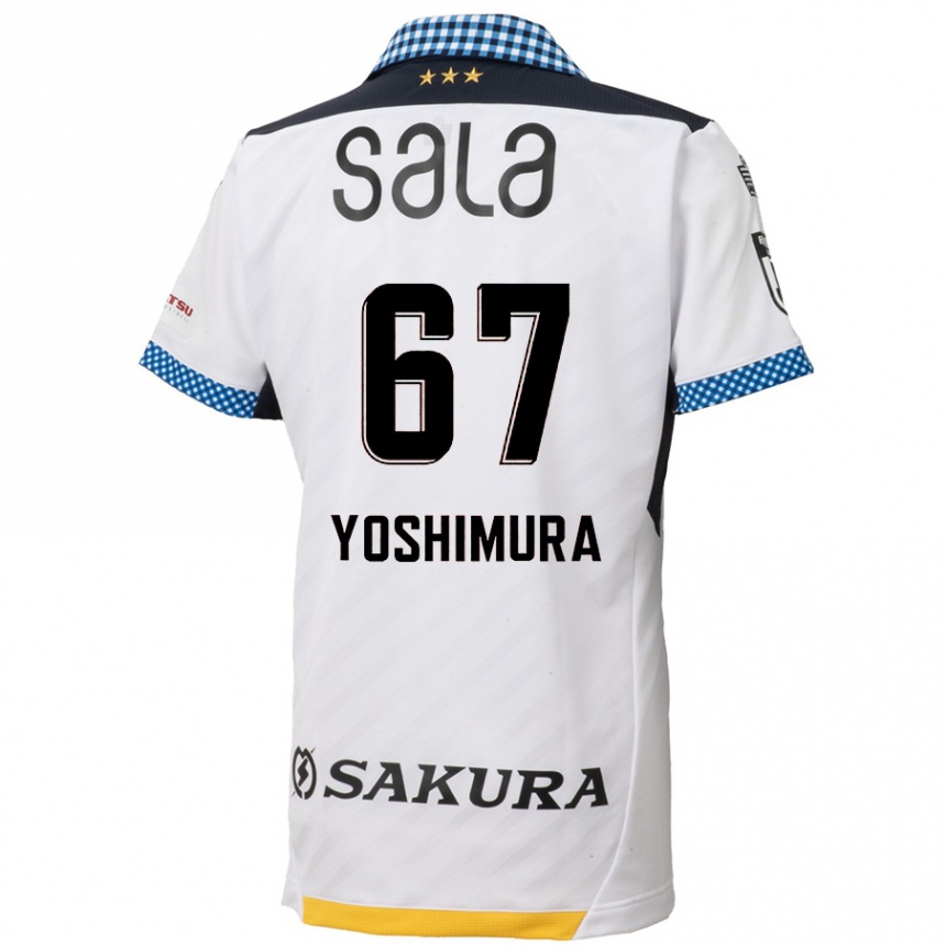 Men Football Ryusei Yoshimura #67 White Black Away Jersey 2024/25 T-Shirt Uk