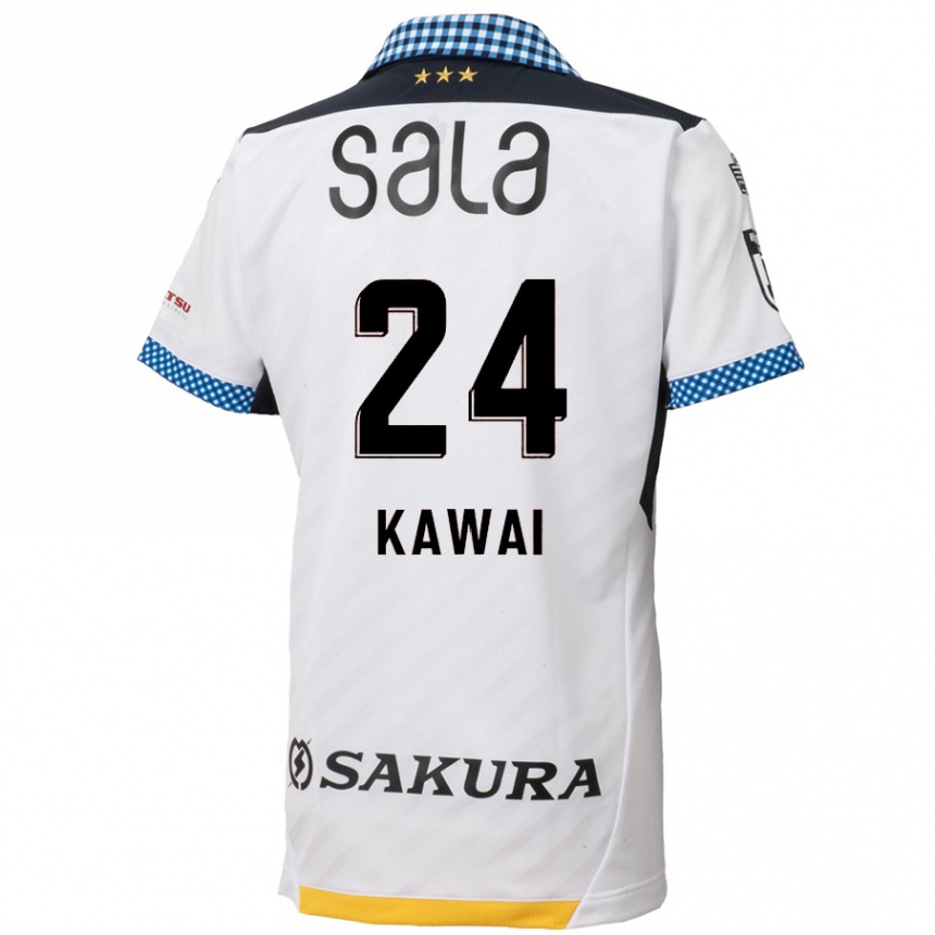 Men Football Yuki Kawai #24 White Black Away Jersey 2024/25 T-Shirt Uk