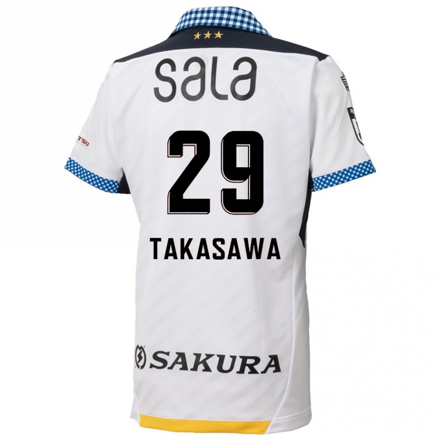 Men Football Kaito Takasawa #29 White Black Away Jersey 2024/25 T-Shirt Uk