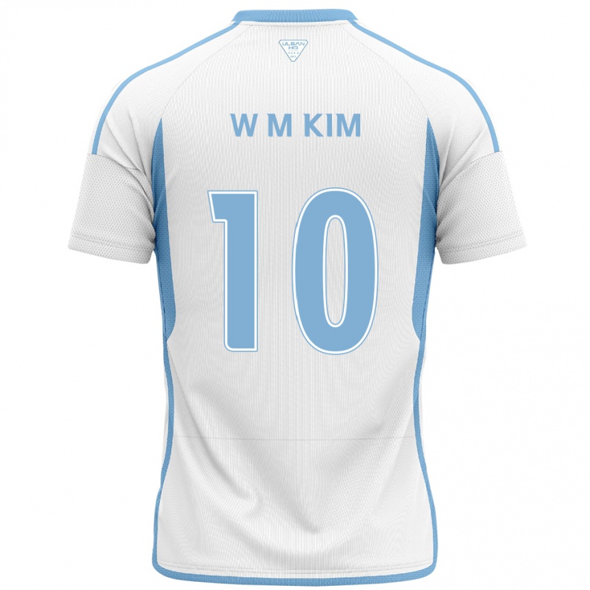 Men Football Min-Woo Kim #10 White Blue Away Jersey 2024/25 T-Shirt Uk