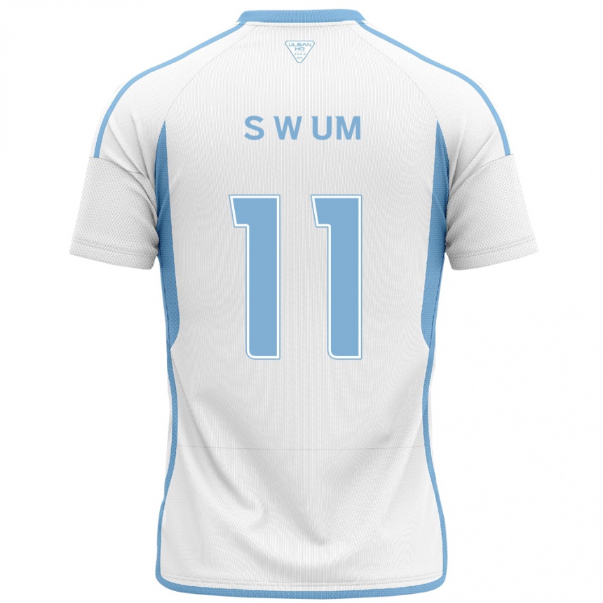 Men Football Won-Sang Um #11 White Blue Away Jersey 2024/25 T-Shirt Uk