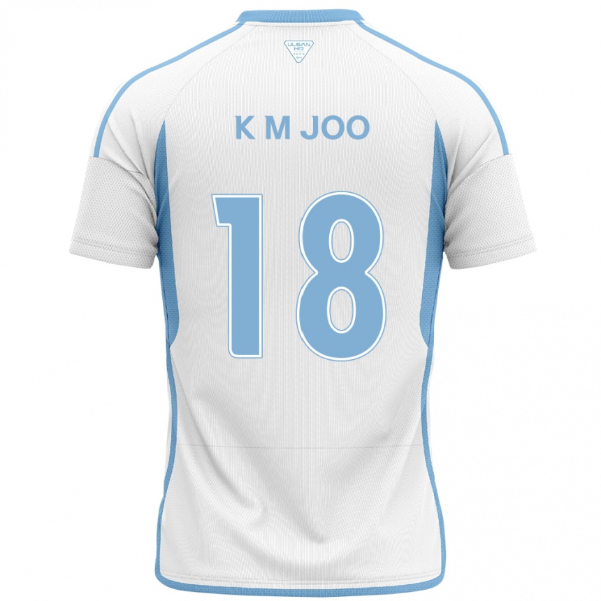 Men Football Min-Kyu Joo #18 White Blue Away Jersey 2024/25 T-Shirt Uk