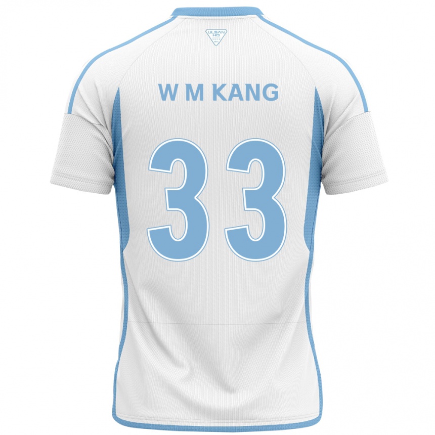 Men Football Min-Woo Kang #33 White Blue Away Jersey 2024/25 T-Shirt Uk