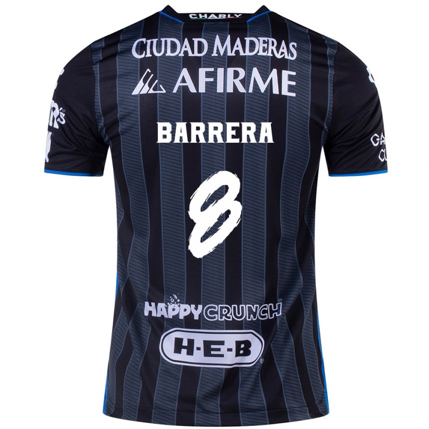 Men Football Pablo Barrera #8 White Black Away Jersey 2024/25 T-Shirt Uk