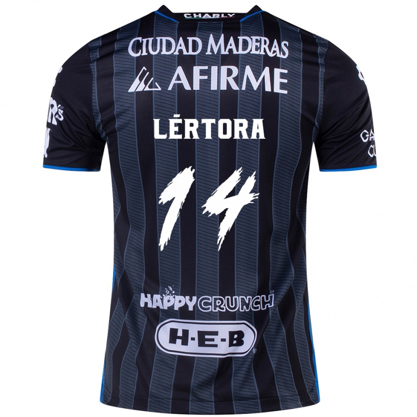 Men Football Federico Lértora #14 White Black Away Jersey 2024/25 T-Shirt Uk