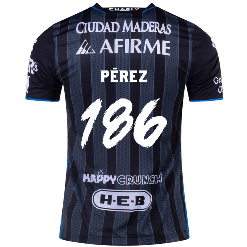 Men Football José Pérez #186 White Black Away Jersey 2024/25 T-Shirt Uk