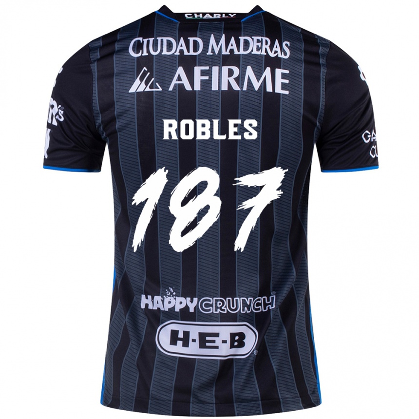 Men Football Juan Robles #187 White Black Away Jersey 2024/25 T-Shirt Uk