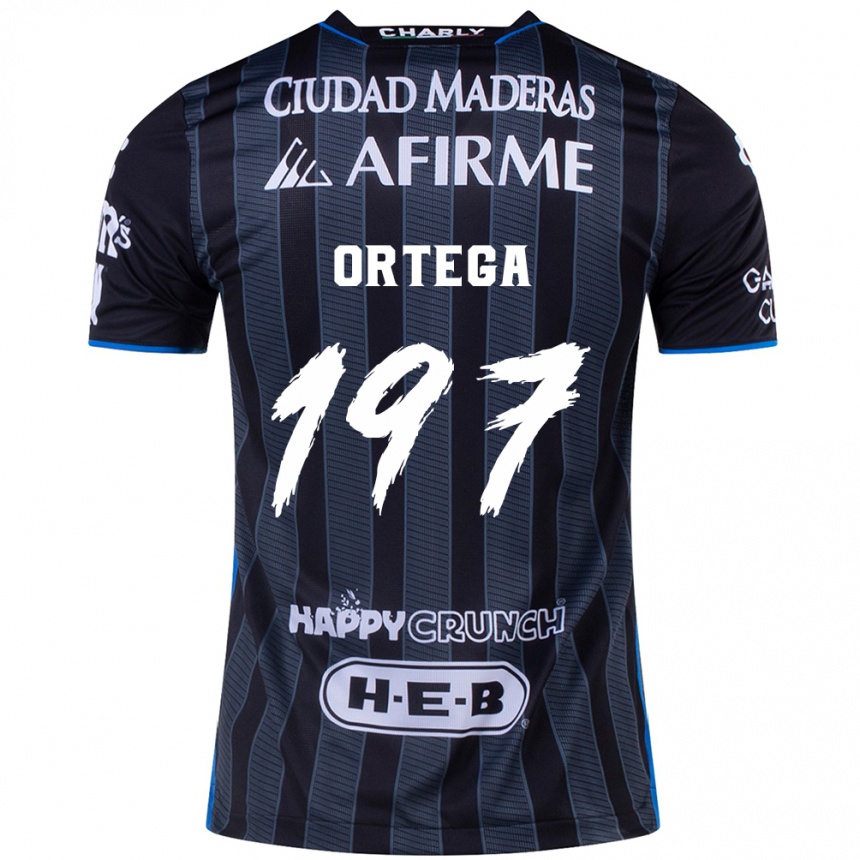 Men Football Javier Ortega #197 White Black Away Jersey 2024/25 T-Shirt Uk