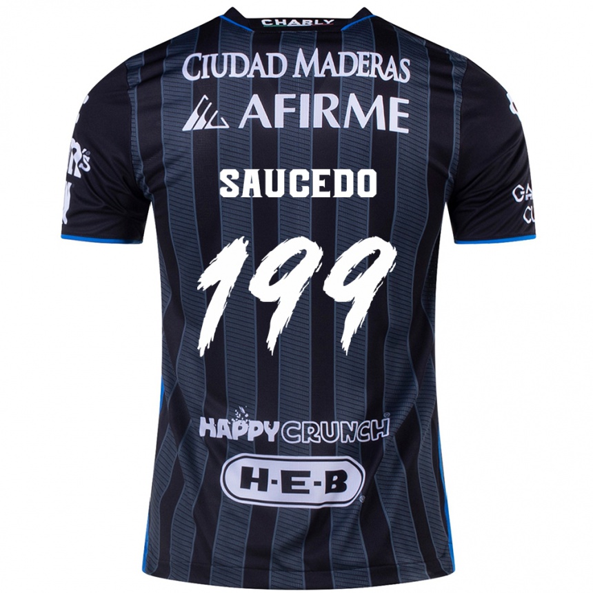 Men Football Christian Saucedo #199 White Black Away Jersey 2024/25 T-Shirt Uk