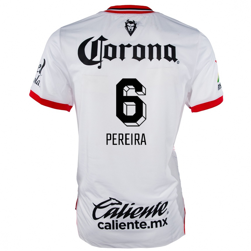 Men Football Federico Pereira #6 White Red Away Jersey 2024/25 T-Shirt Uk