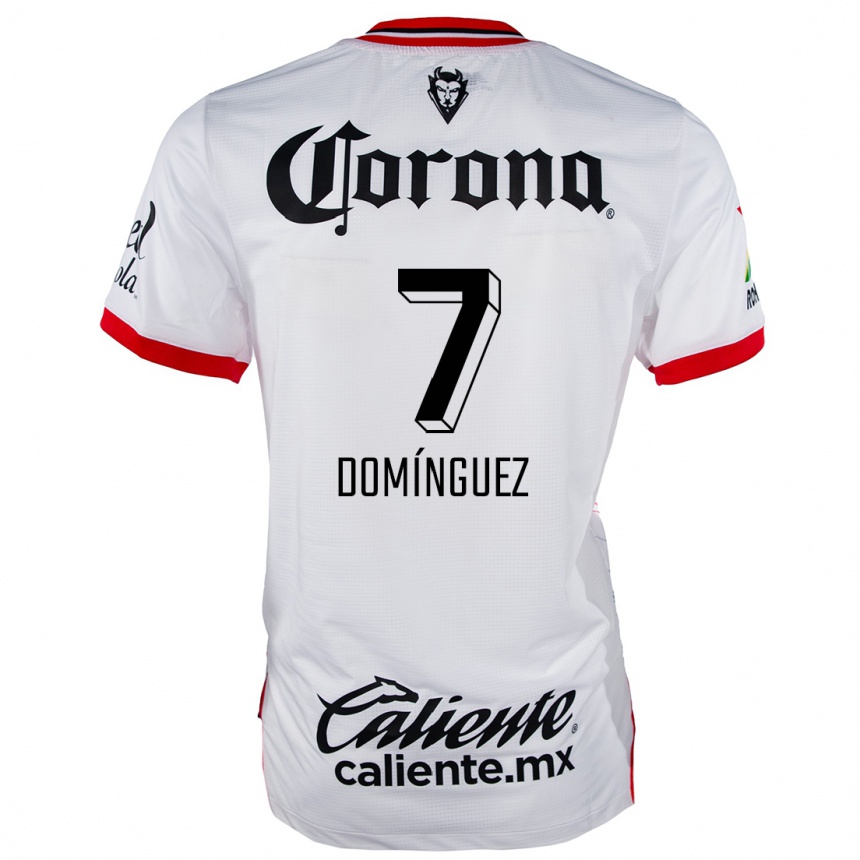 Men Football Juan Domínguez #7 White Red Away Jersey 2024/25 T-Shirt Uk