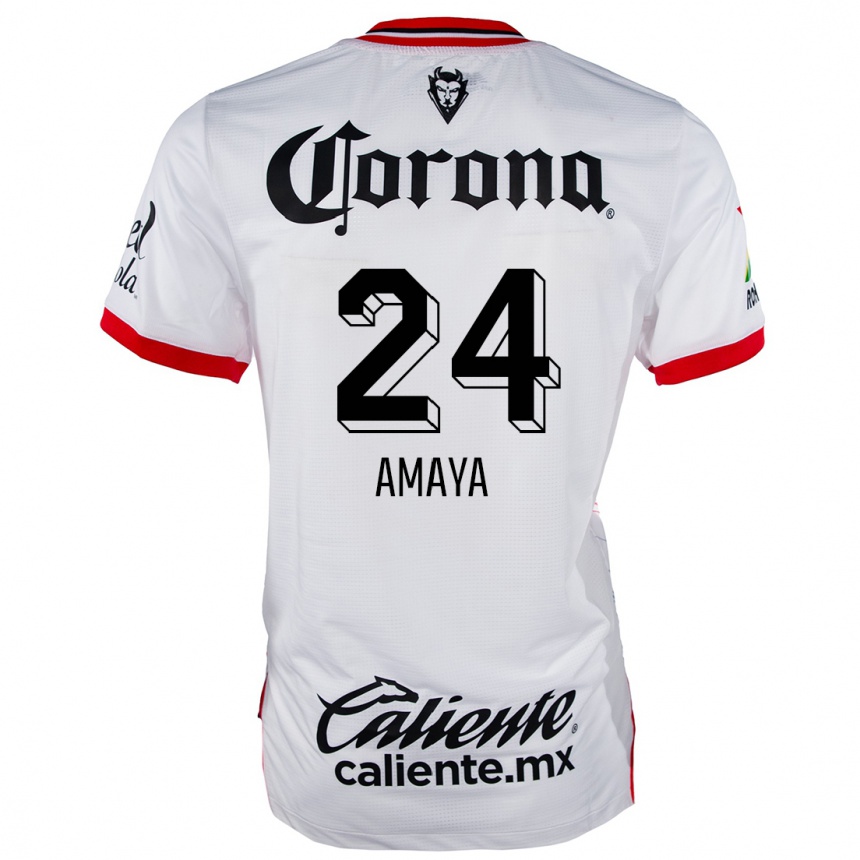 Men Football Frankie Amaya #24 White Red Away Jersey 2024/25 T-Shirt Uk