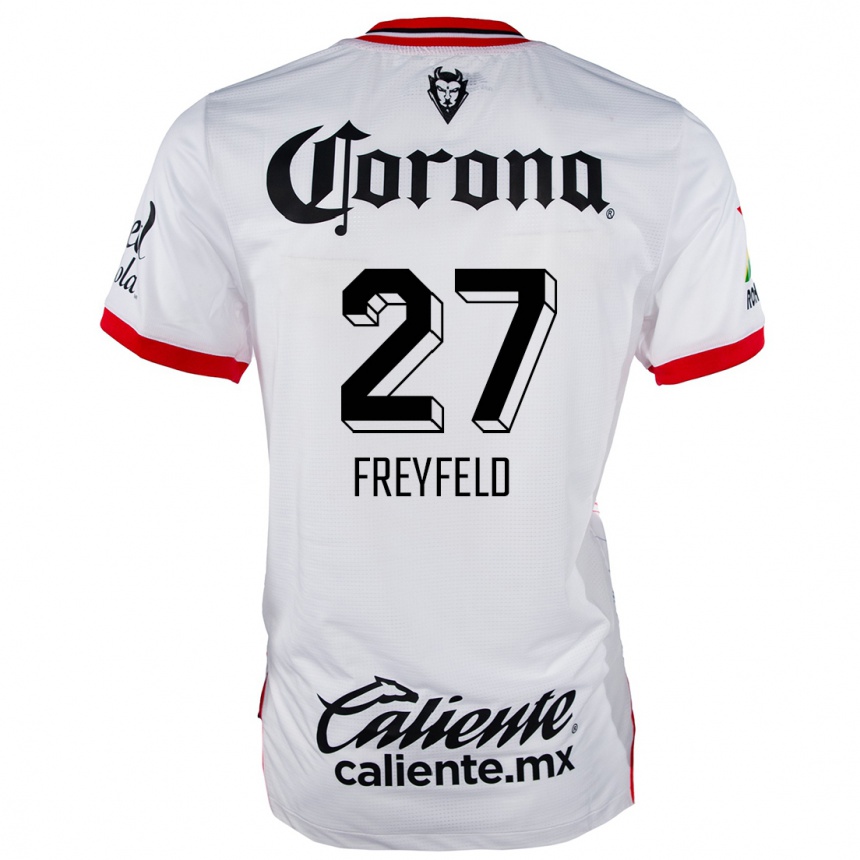 Men Football Emiliano Freyfeld #27 White Red Away Jersey 2024/25 T-Shirt Uk