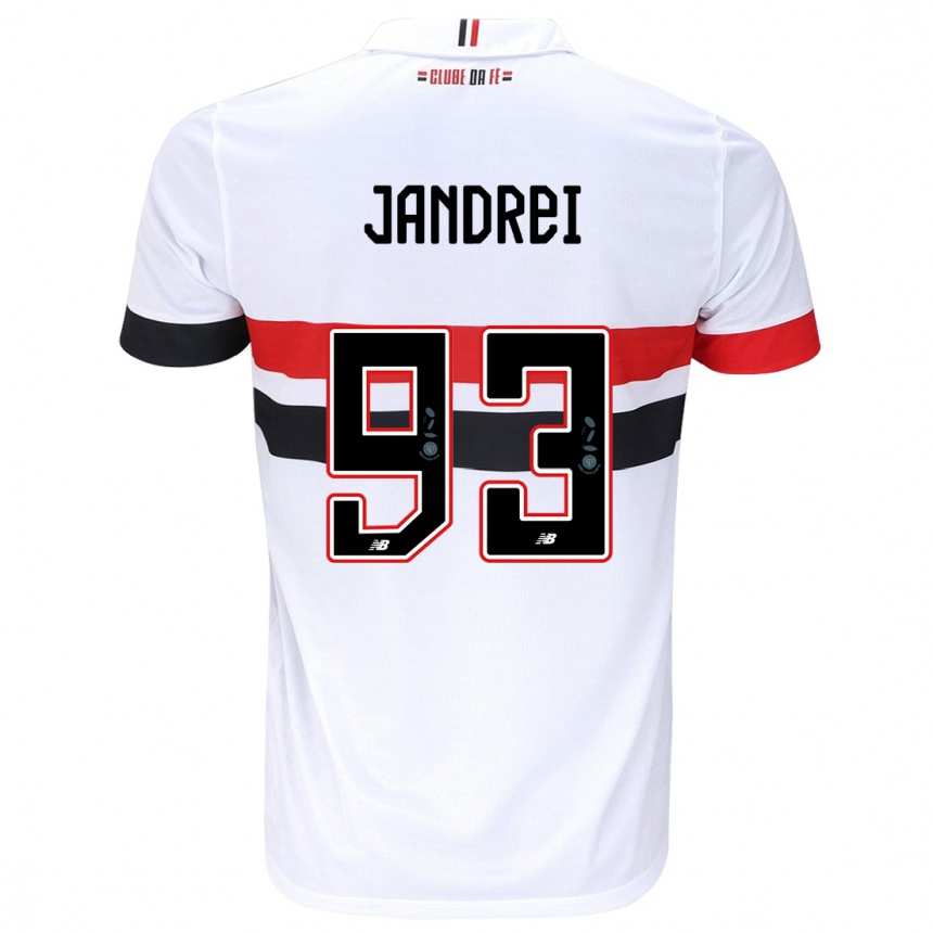 Women Football Jandrei #93 White Red Black Home Jersey 2024/25 T-Shirt Uk