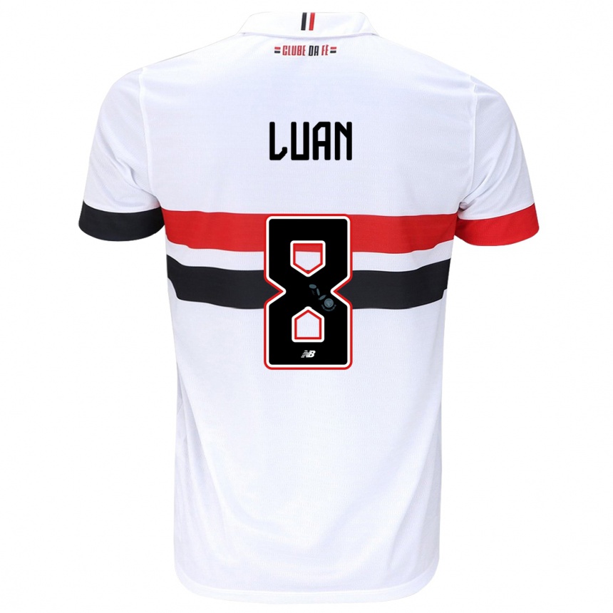 Women Football Luan #8 White Red Black Home Jersey 2024/25 T-Shirt Uk