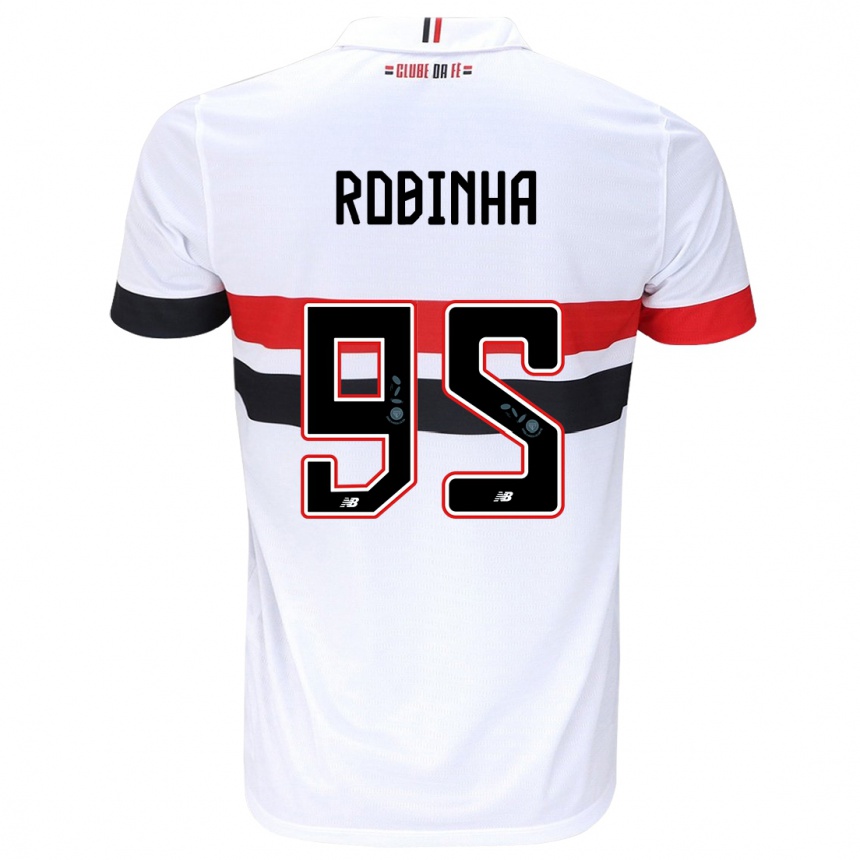 Women Football Robinha #95 White Red Black Home Jersey 2024/25 T-Shirt Uk