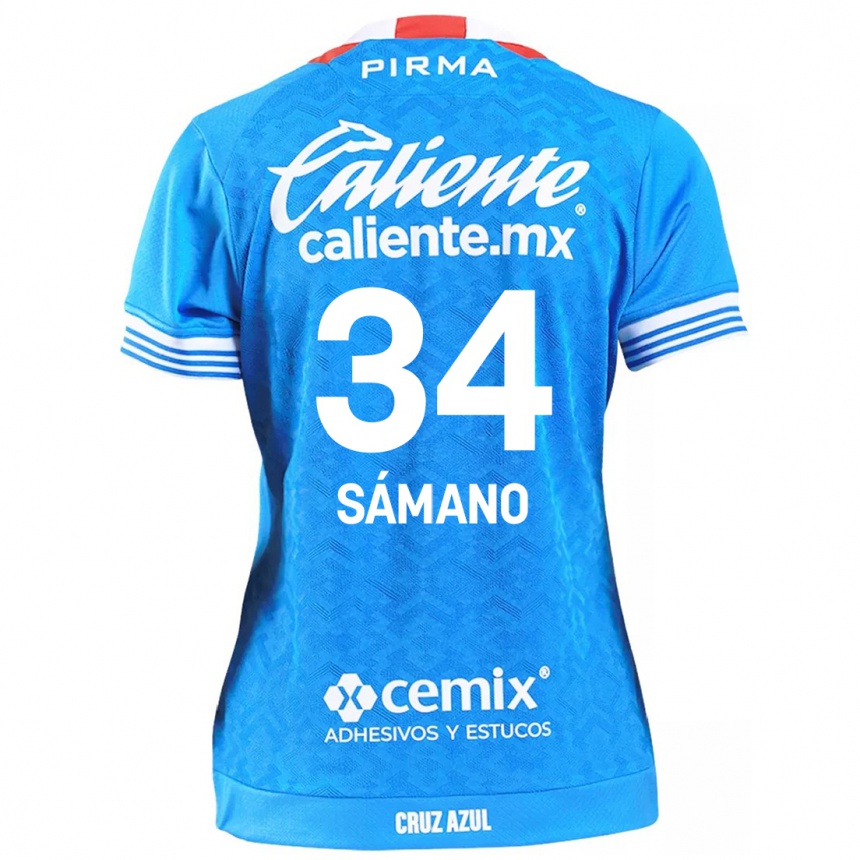 Women Football Leonardo Sámano #34 Sky Blue Home Jersey 2024/25 T-Shirt Uk