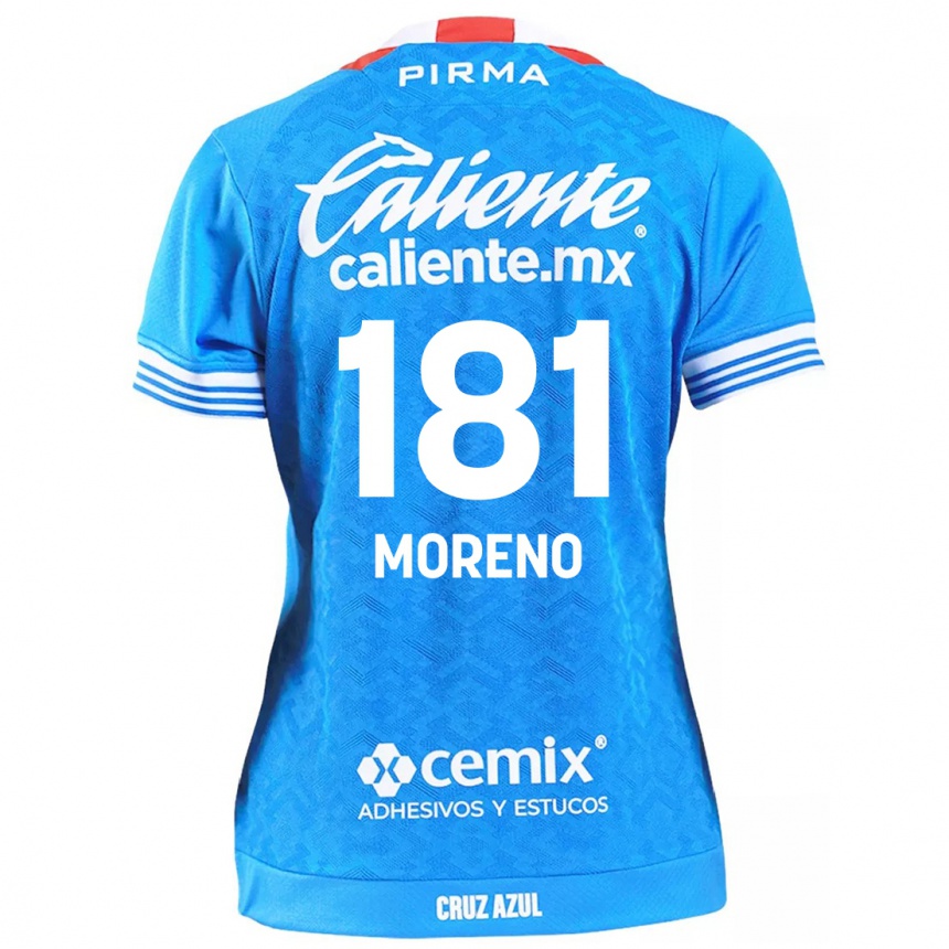 Women Football Roberto Moreno #181 Sky Blue Home Jersey 2024/25 T-Shirt Uk