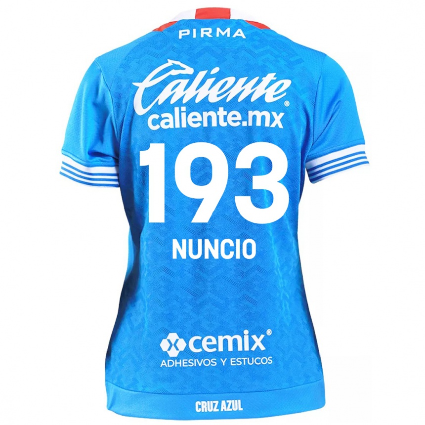 Women Football Jorge Nuncio #193 Sky Blue Home Jersey 2024/25 T-Shirt Uk