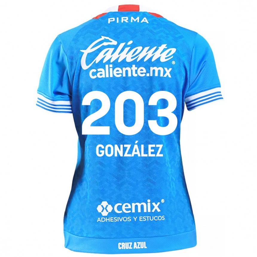 Women Football Rogelio González #203 Sky Blue Home Jersey 2024/25 T-Shirt Uk