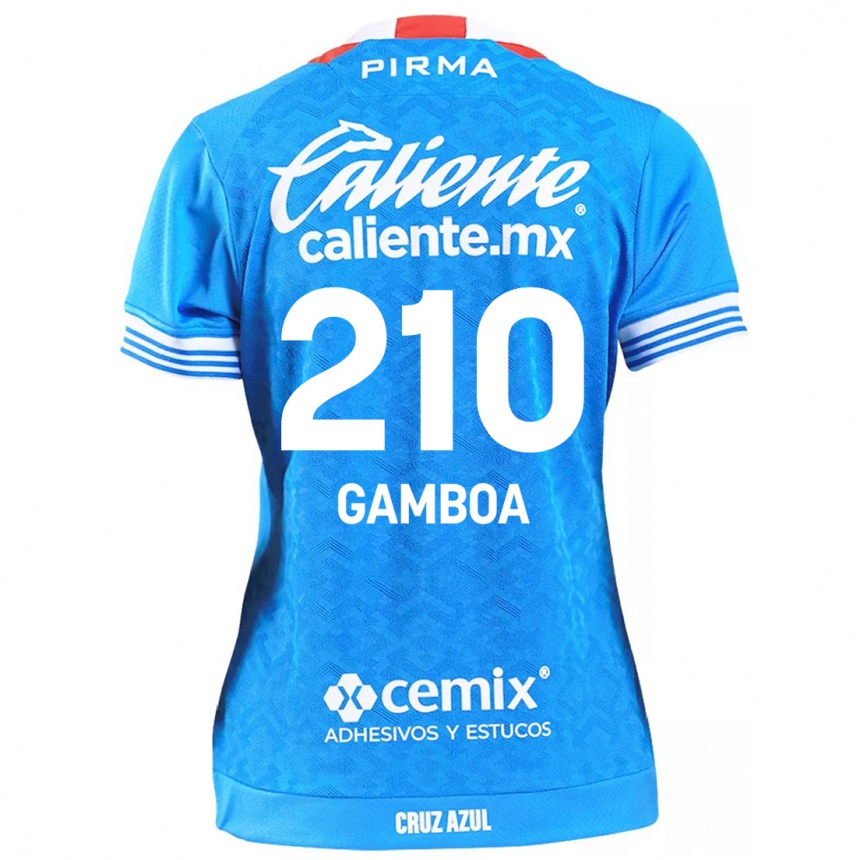 Women Football Bryan Gamboa #210 Sky Blue Home Jersey 2024/25 T-Shirt Uk