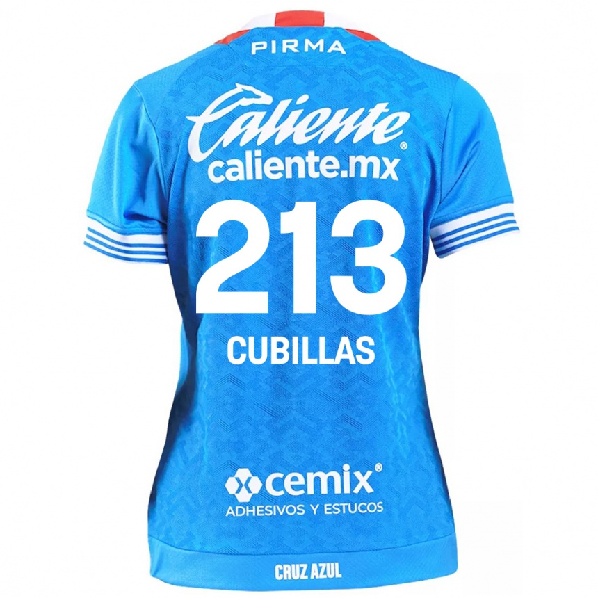 Women Football Andre Cubillas #213 Sky Blue Home Jersey 2024/25 T-Shirt Uk