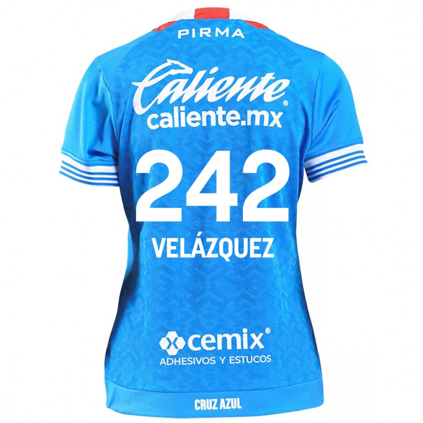 Women Football Karol Velázquez #242 Sky Blue Home Jersey 2024/25 T-Shirt Uk