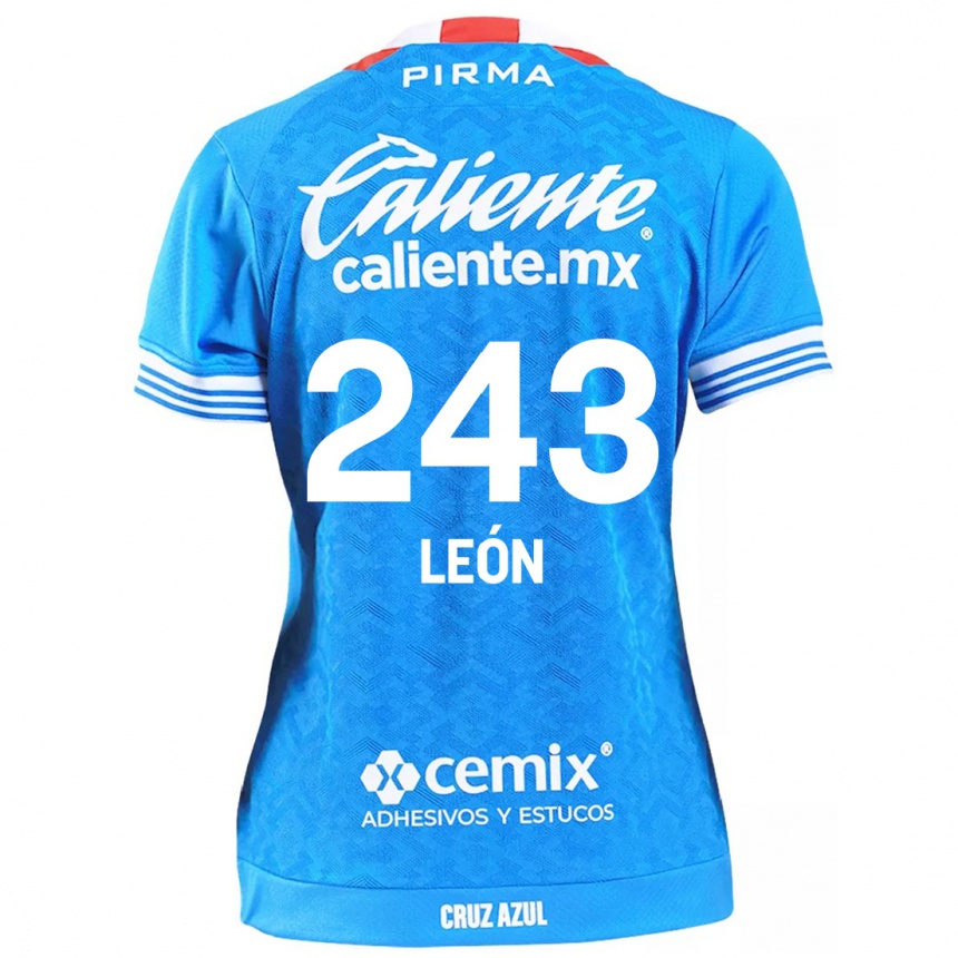 Women Football Cristhian León #243 Sky Blue Home Jersey 2024/25 T-Shirt Uk