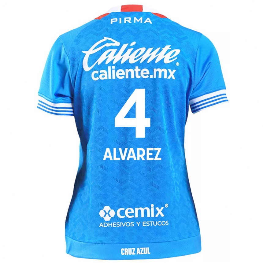 Women Football Gabriela Alvarez #4 Sky Blue Home Jersey 2024/25 T-Shirt Uk