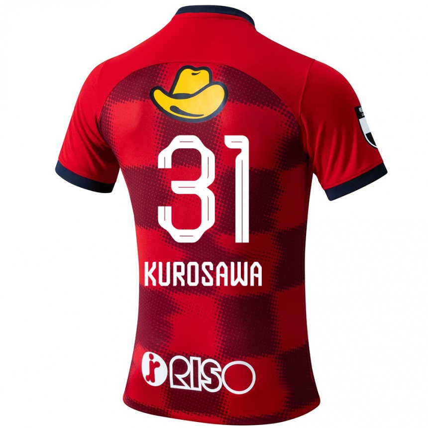 Women Football Shoei Kurosawa #31 Red Blue White Home Jersey 2024/25 T-Shirt Uk