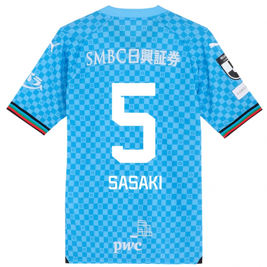 Women Football Asahi Sasaki #5 Azure Blue Home Jersey 2024/25 T-Shirt Uk