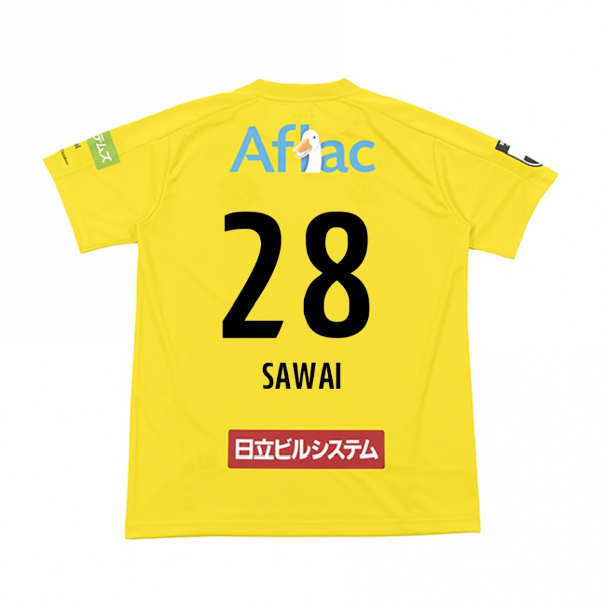 Women Football Retsu Sawai #28 Yellow Black Home Jersey 2024/25 T-Shirt Uk