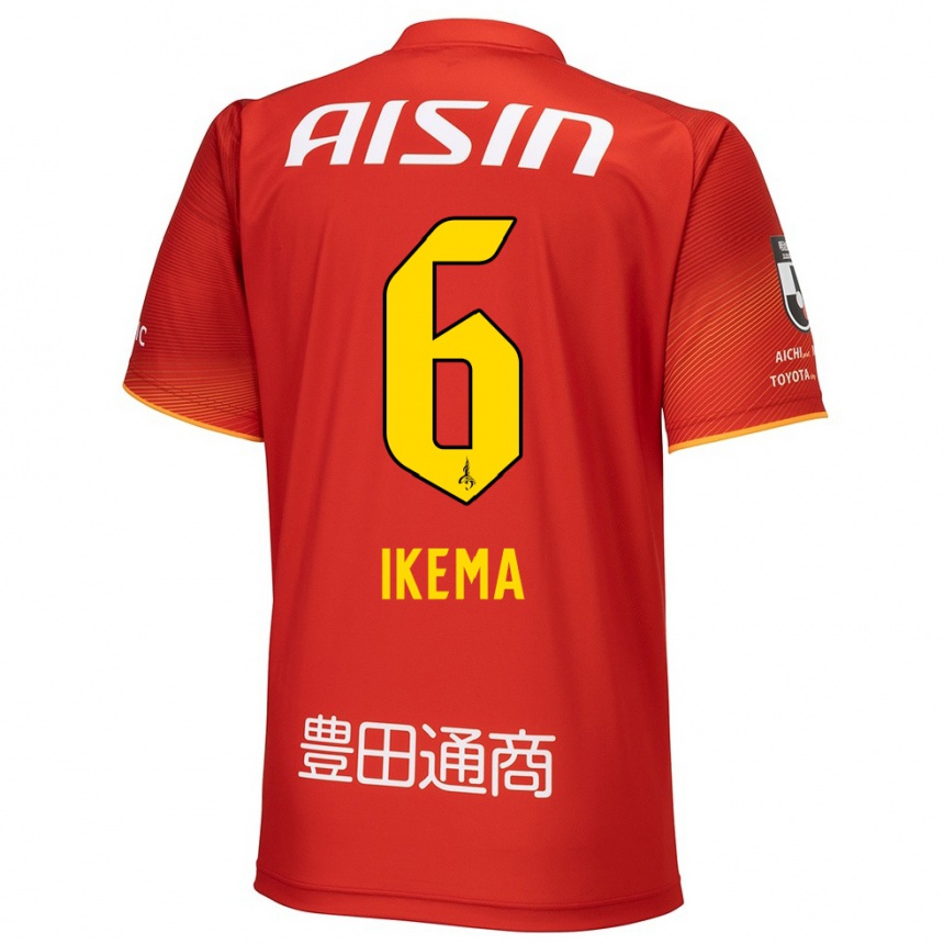 Women Football Kano Ikema #6 Red White Yellow Home Jersey 2024/25 T-Shirt Uk