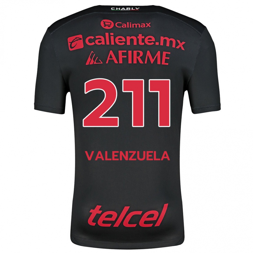 Women Football Aldieri Valenzuela #211 Black Red Home Jersey 2024/25 T-Shirt Uk