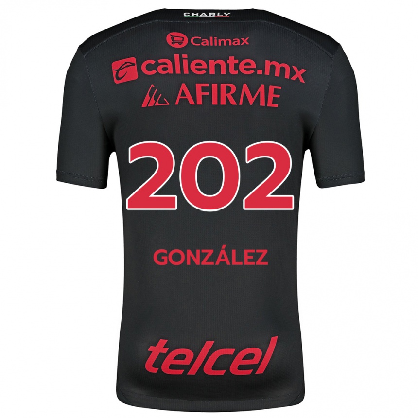 Women Football Joban González #202 Black Red Home Jersey 2024/25 T-Shirt Uk